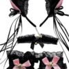 【大阪在庫】猫耳メイドコス アクセサリー 3点セット 黒
